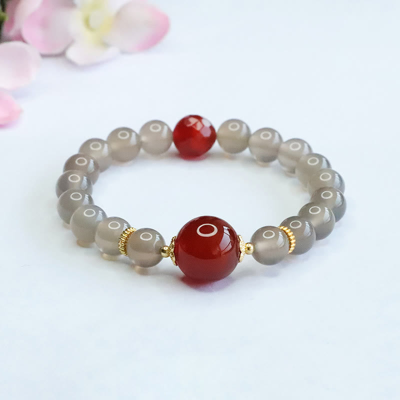 8mm Gray Chalcedony Harmony Spiritual Bracelet