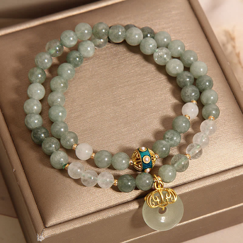8mm Green Aventurine Peace Buckle Luck Bracelet