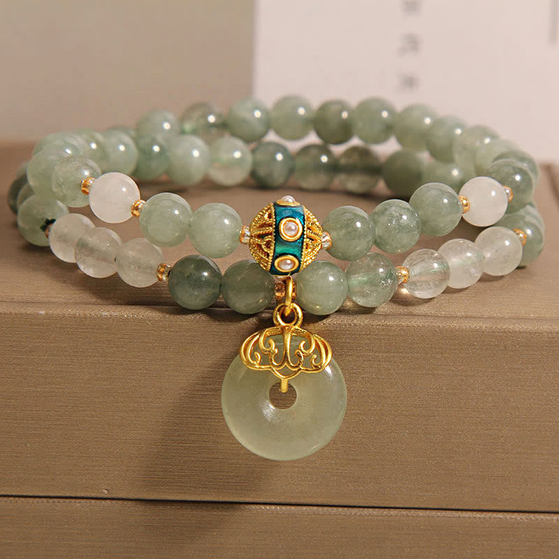 8mm Green Aventurine Peace Buckle Luck Bracelet