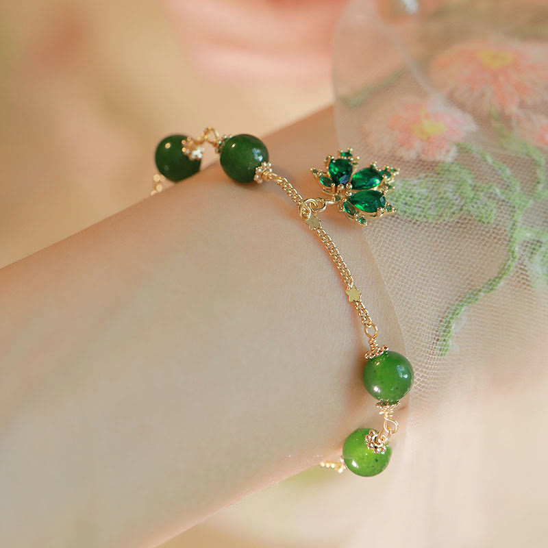 8mm Green Chalcedony Courage Strength Bracelet