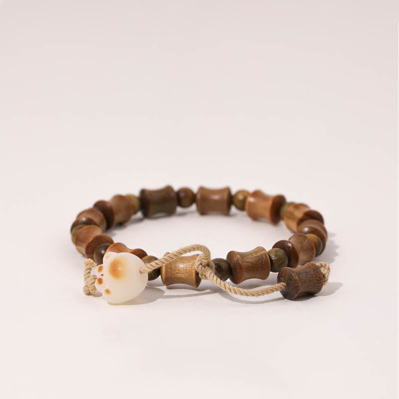 8mm Green Sandalwood Bodhi Seed Peace Spiritual Bracelet