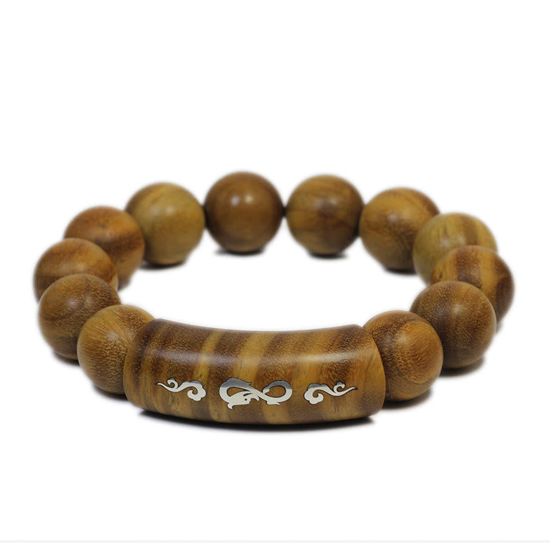 8mm Green Sandalwood Om Mani Padme Hum Peace Bracelet