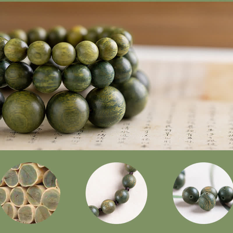 8mm Green Sandalwood Soothing Peace Bracelet