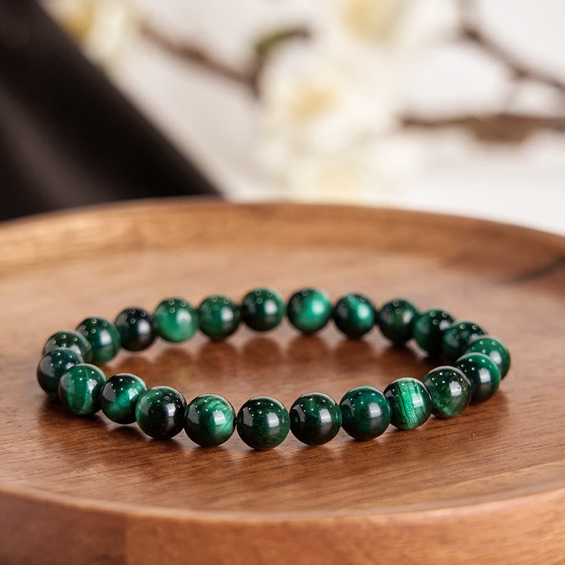 8mm Green Tiger Eye Growth Healing Bracelet