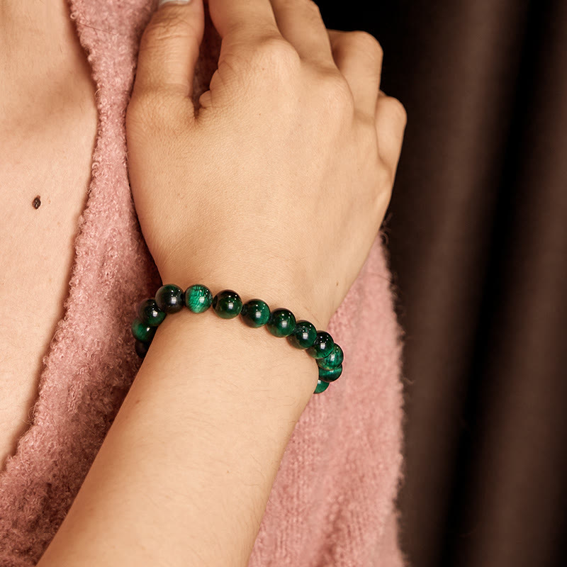 8mm Green Tiger Eye Growth Healing Bracelet