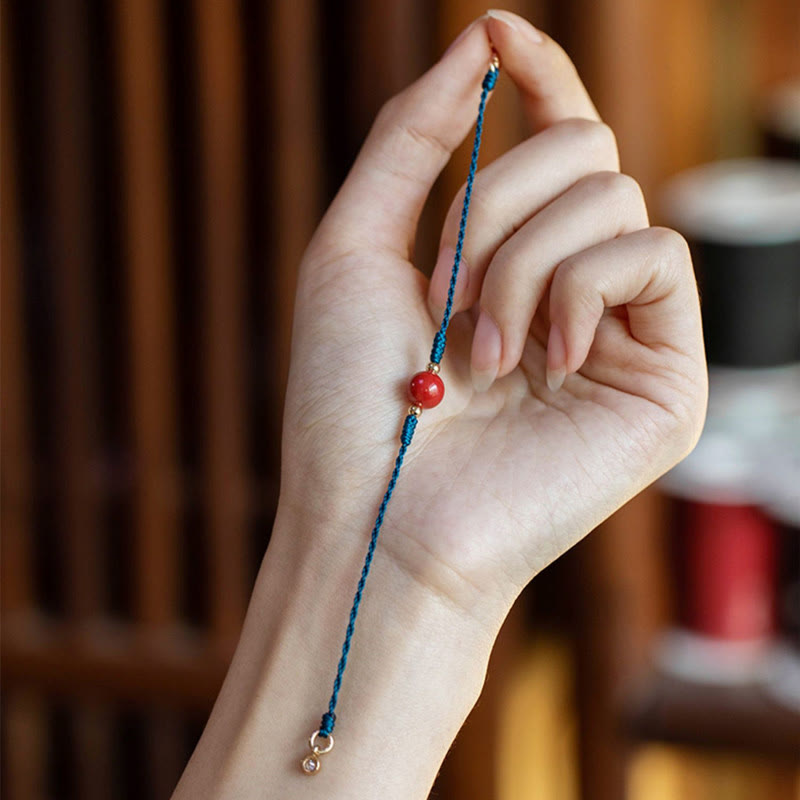 8mm Handmade Cinnabar Blessing Bracelet for Vitality & Protection