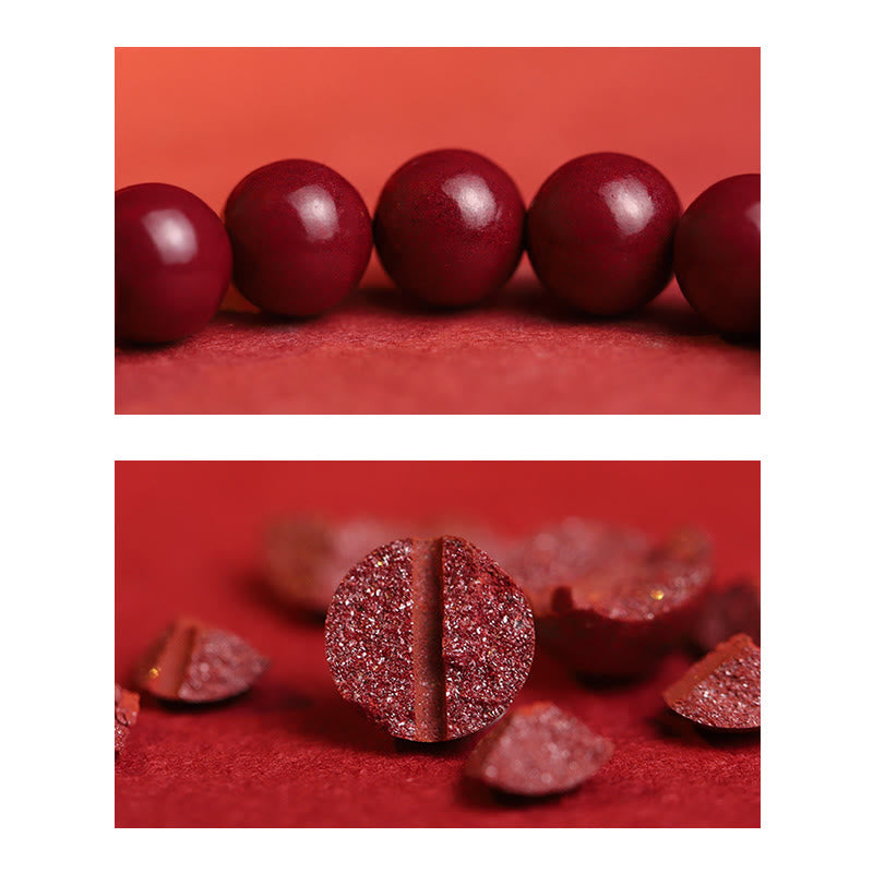 8mm Hetian Jade Blessing Bracelet with Cinnabar Koi Fish