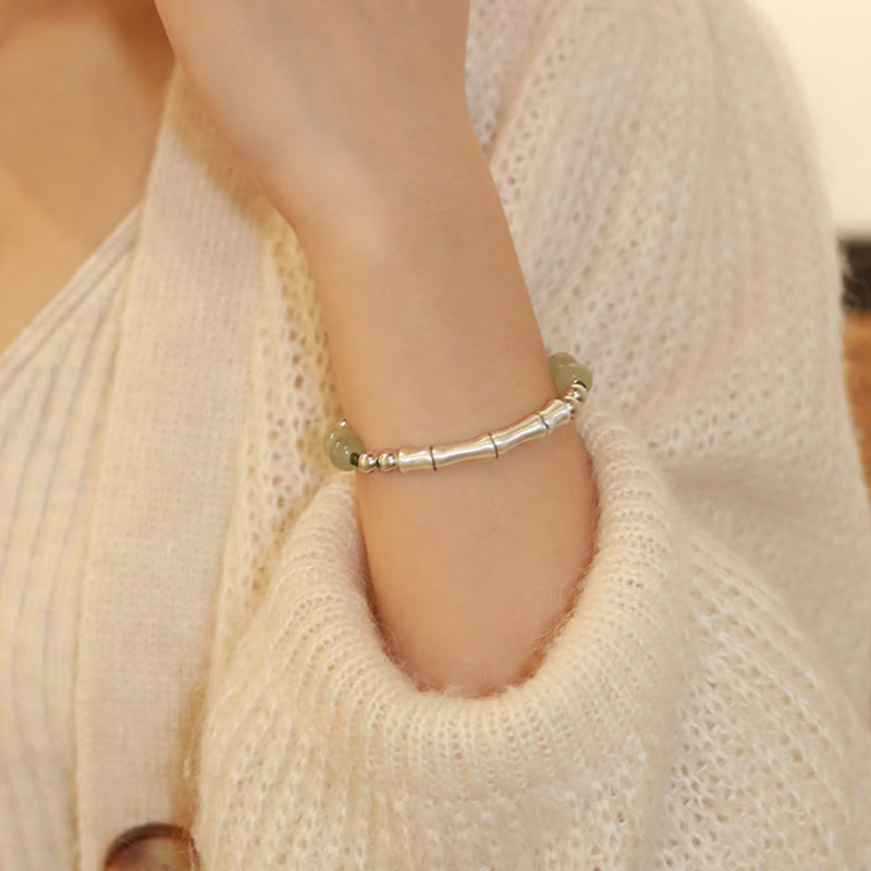 8mm Hetian Jade Fu Character Abundance Bracelet