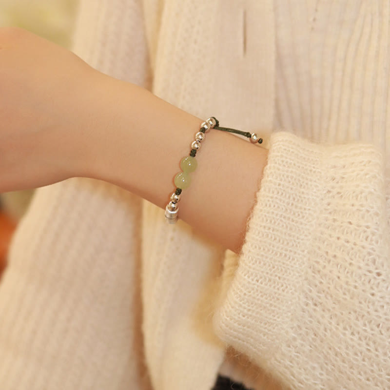 8mm Hetian Jade Fu Character Abundance Bracelet