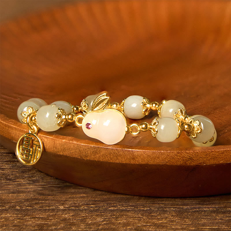 8mm Hetian Jade Fu Character Abundance Bracelet