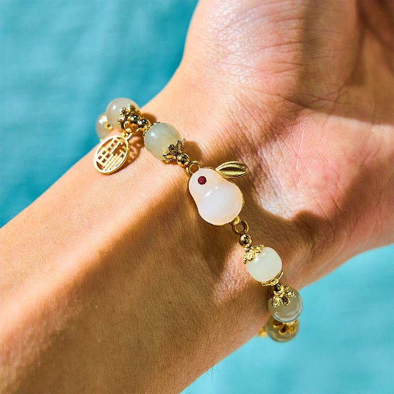 8mm Hetian Jade Fu Character Abundance Bracelet