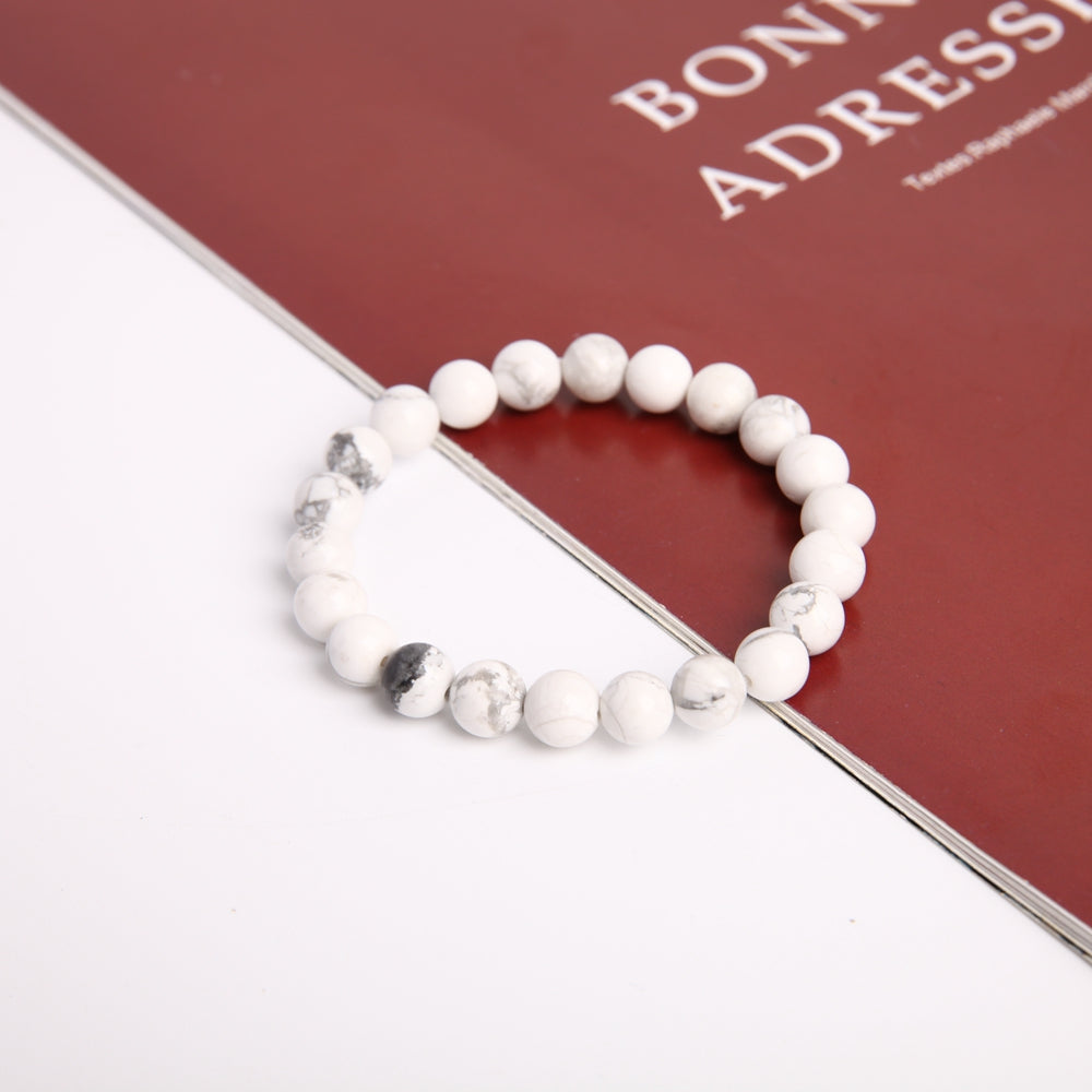 8mm Howlite Beaded Spiritual Bracelet for Healing