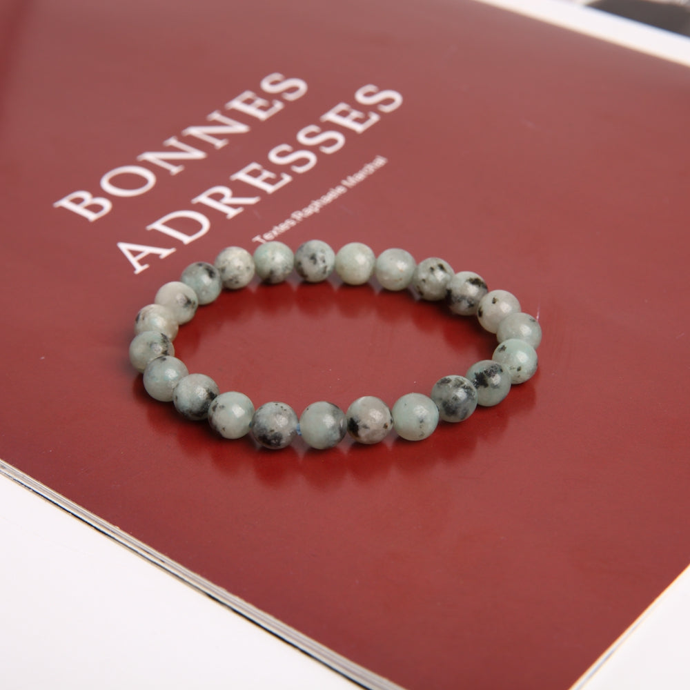 8mm Kiwi Jasper Bracelet for Spiritual Protection and Healing