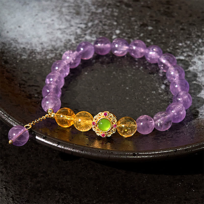 8mm Natural Amethyst Meditation Balance Bracelet for Inner Peace