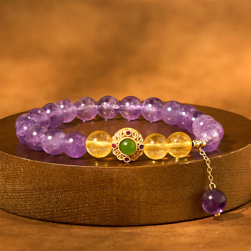 8mm Natural Amethyst Meditation Balance Bracelet for Inner Peace