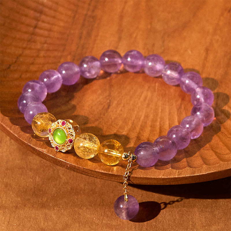 8mm Natural Amethyst Meditation Balance Bracelet for Inner Peace