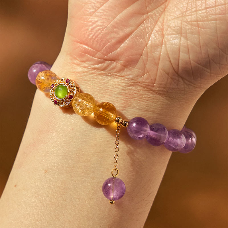 8mm Natural Amethyst Meditation Balance Bracelet for Inner Peace