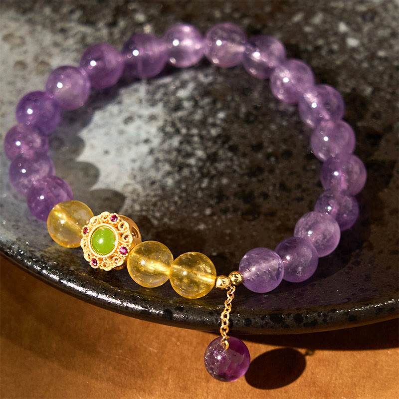 8mm Natural Amethyst Meditation Balance Bracelet for Inner Peace