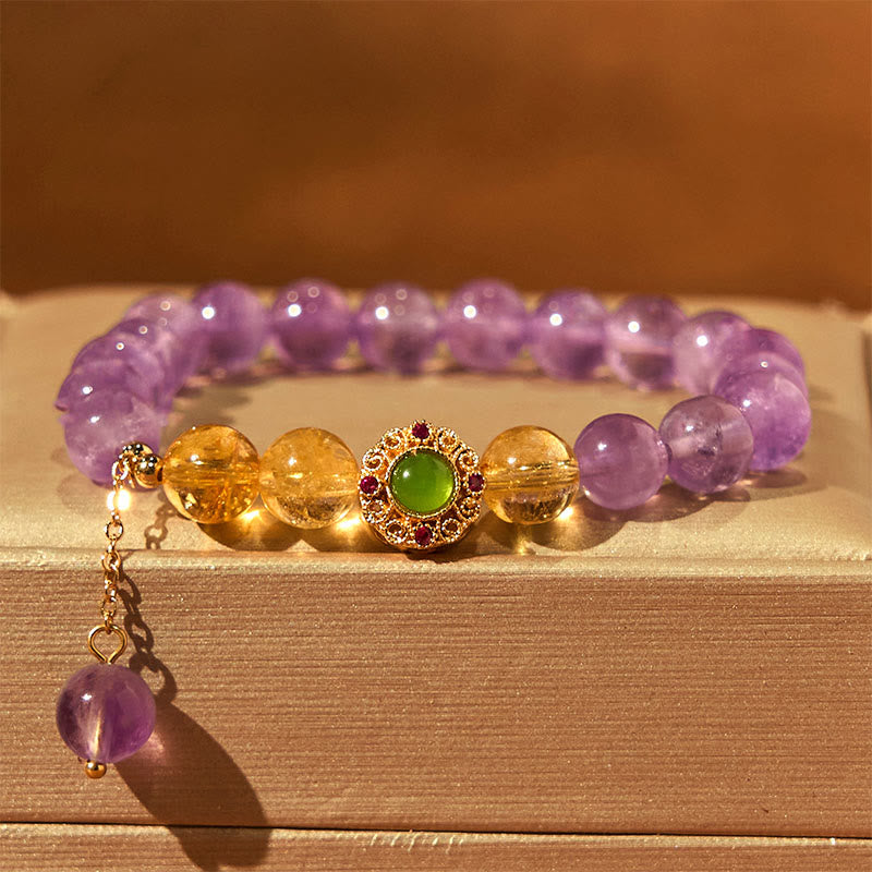 8mm Natural Amethyst Meditation Balance Bracelet for Inner Peace