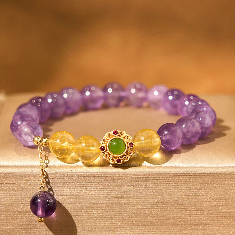 8mm Natural Amethyst Meditation Balance Bracelet for Inner Peace