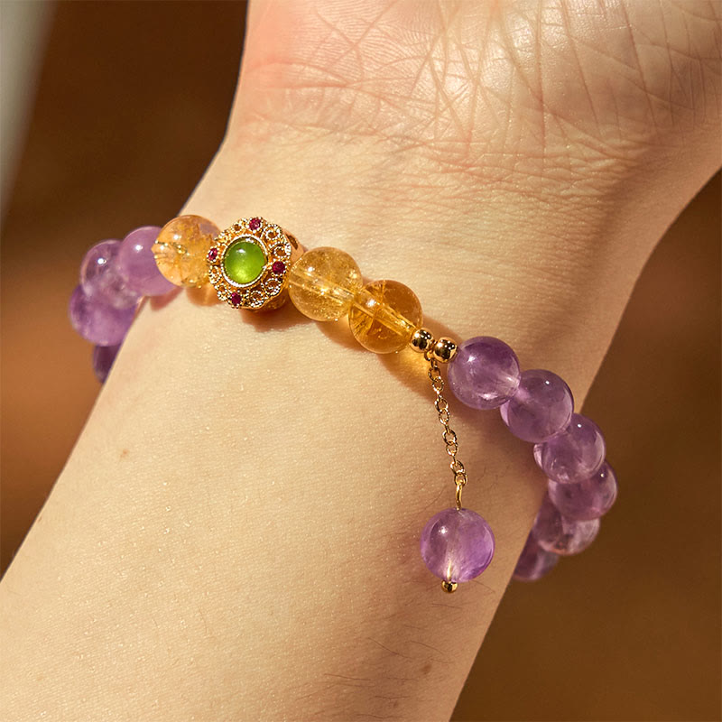 8mm Natural Amethyst Meditation Balance Bracelet for Inner Peace