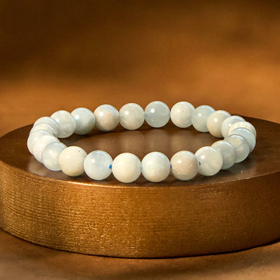 8mm Natural Aquamarine Healing Bracelet for Emotional Balance