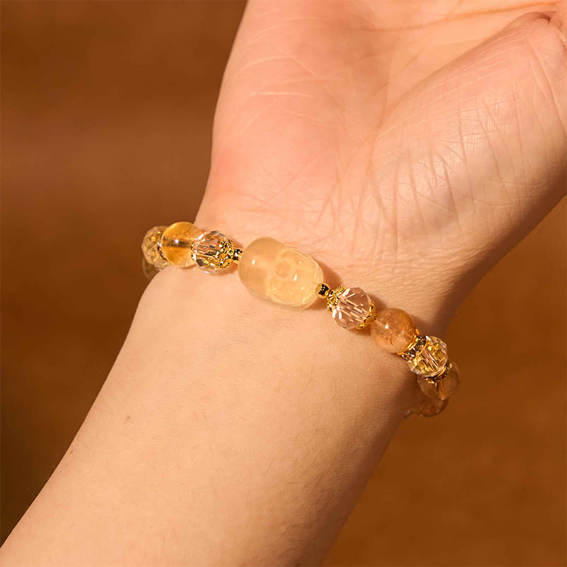 8mm Natural Citrine Prosperity Bracelet for Women