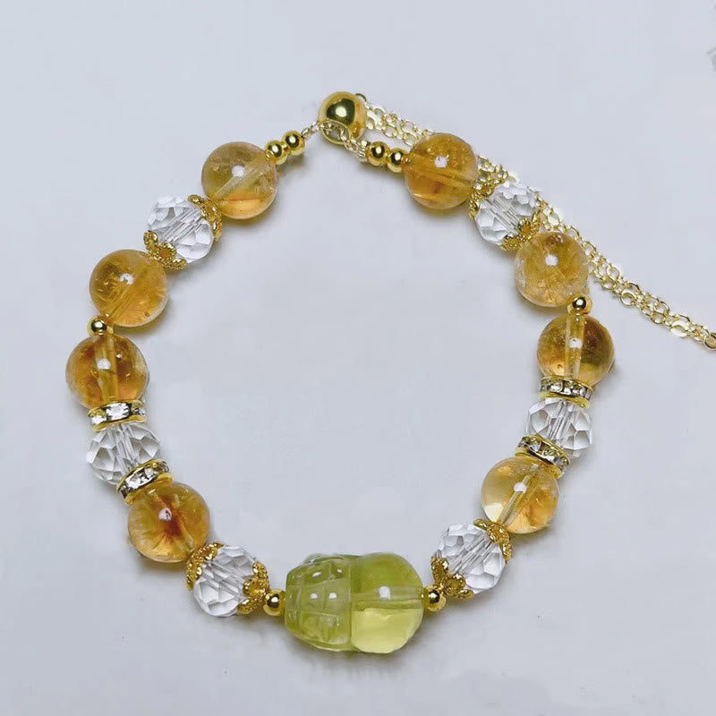 8mm Natural Citrine Prosperity Bracelet for Women