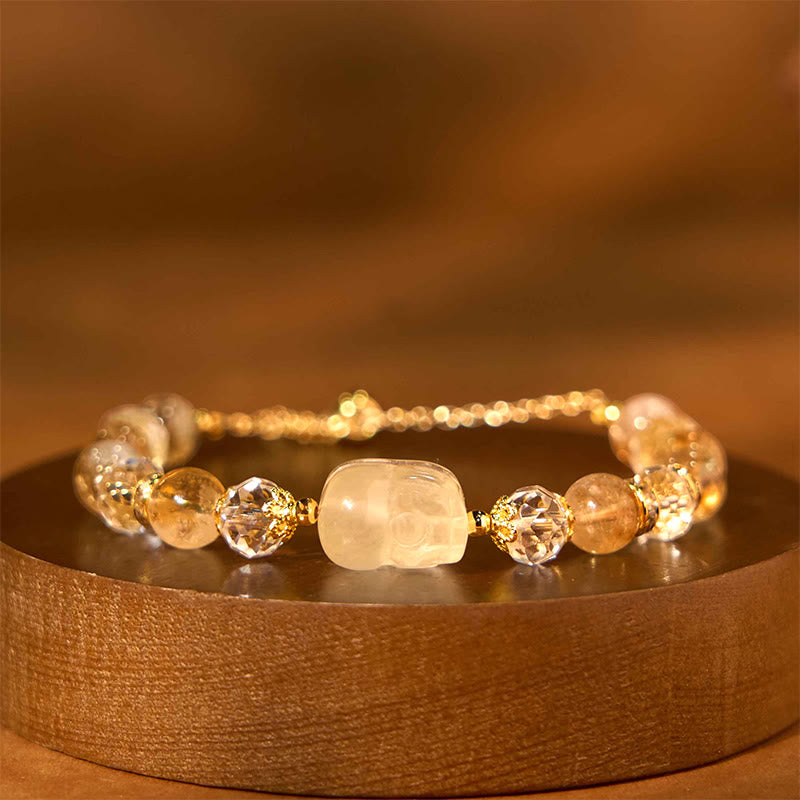 8mm Natural Citrine Prosperity Bracelet for Women