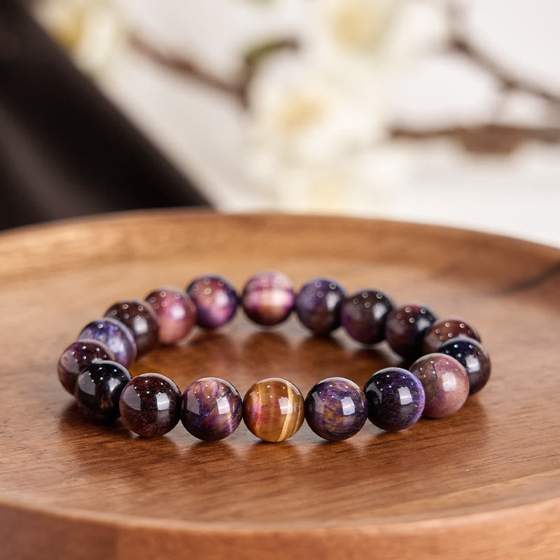 8mm Natural Tiger Eye Protection Strength Bracelet