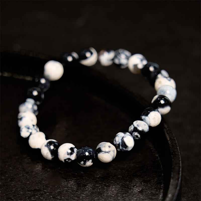 8mm Orca Agate Protection Bracelet for Anxiety Relief