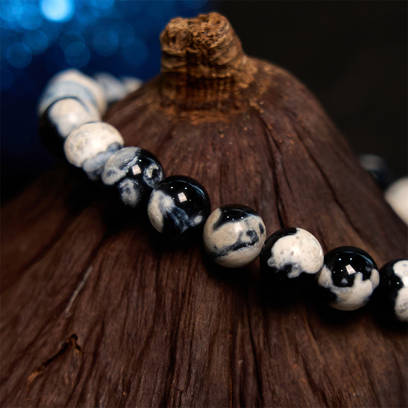 8mm Orca Agate Protection Bracelet for Anxiety Relief
