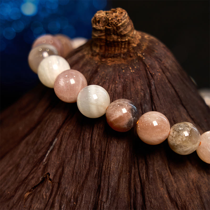 8mm Peach Moonstone Healing Bracelet for Women