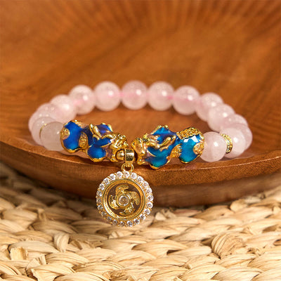 8mm Pink Crystal Color Change Pixiu Warmth Bracelet