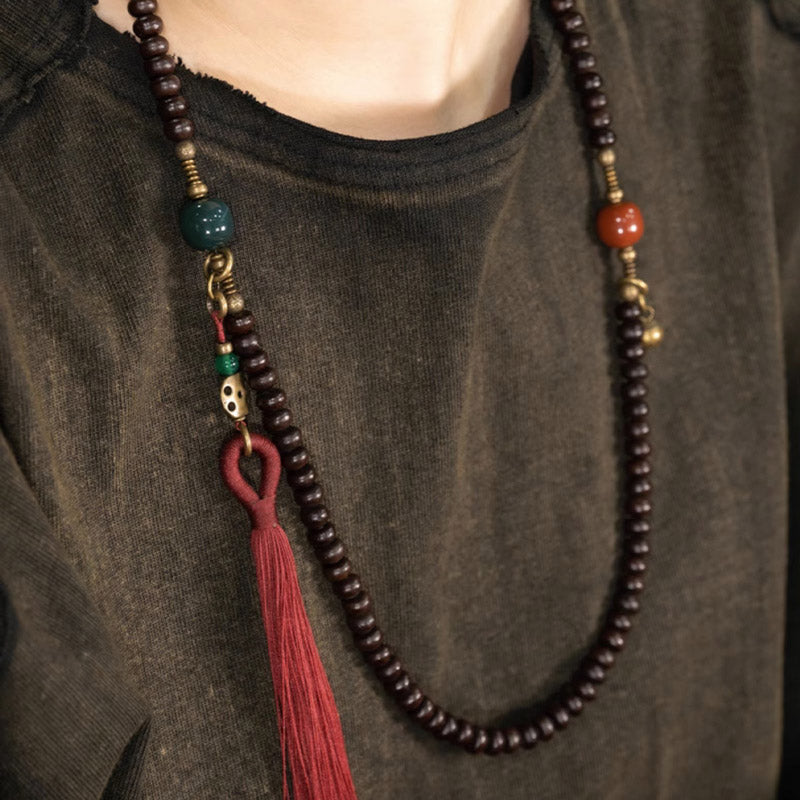 8mm Purple Bodhi Seed Mala Bracelet for Auspiciousness