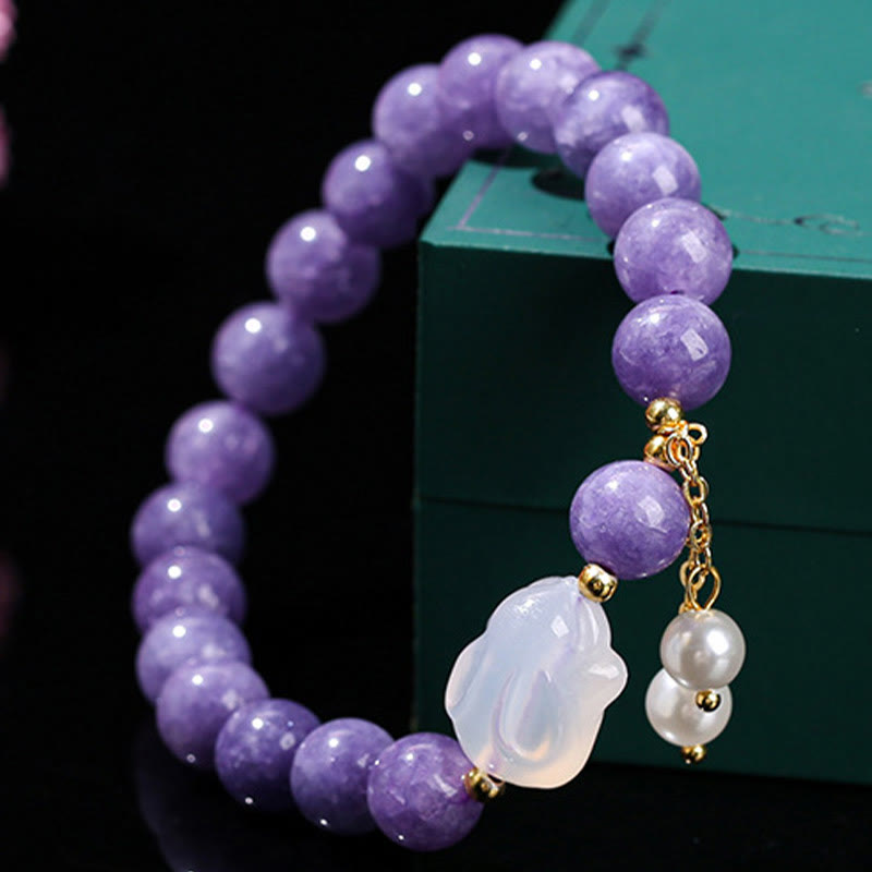 8mm Purple Chalcedony Beaded Spiritual Healing Bracelet
