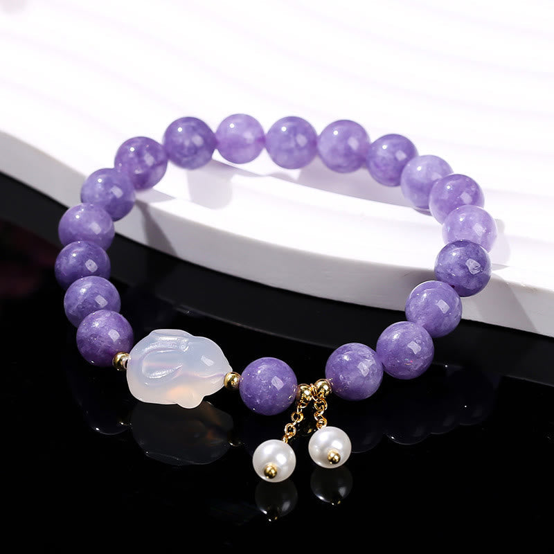 8mm Purple Chalcedony Beaded Spiritual Healing Bracelet