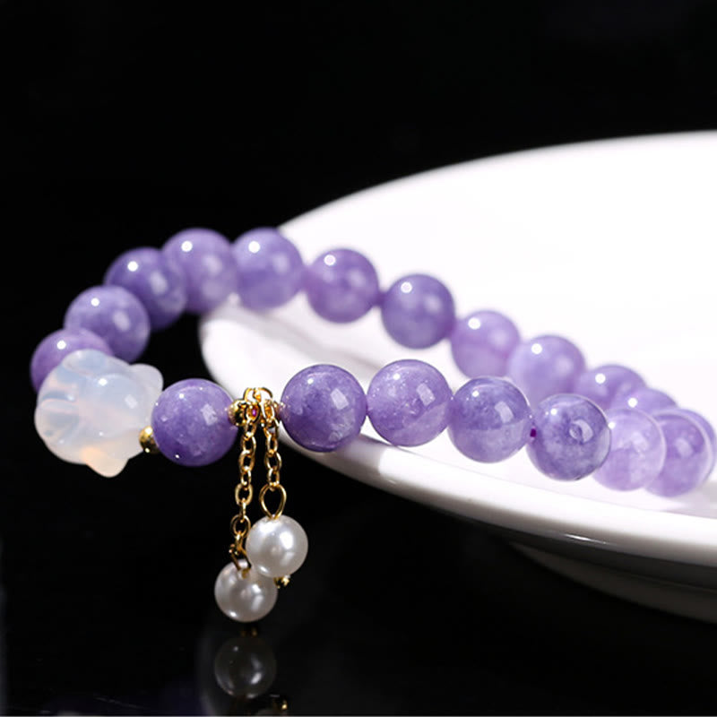 8mm Purple Chalcedony Beaded Spiritual Healing Bracelet