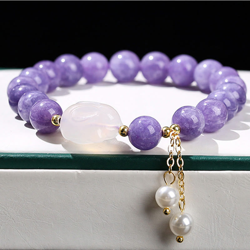 8mm Purple Chalcedony Beaded Spiritual Healing Bracelet