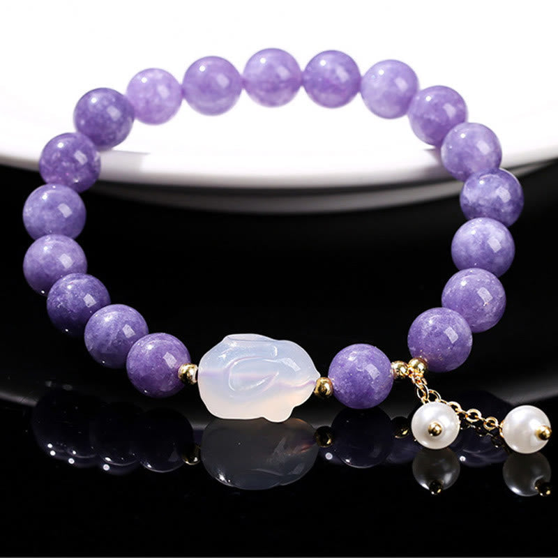 8mm Purple Chalcedony Beaded Spiritual Healing Bracelet