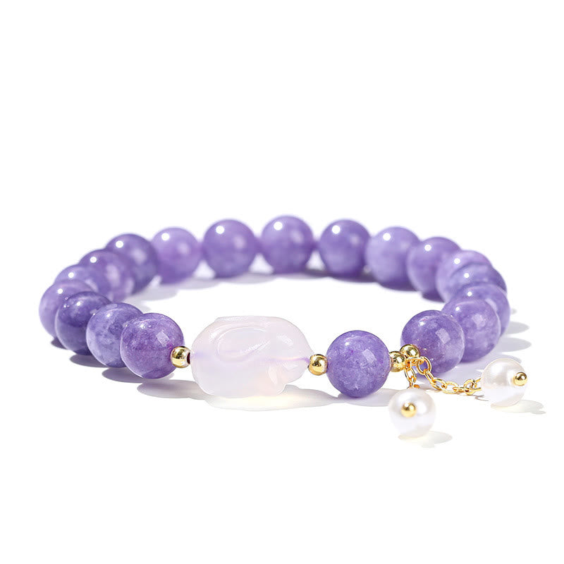 8mm Purple Chalcedony Beaded Spiritual Healing Bracelet