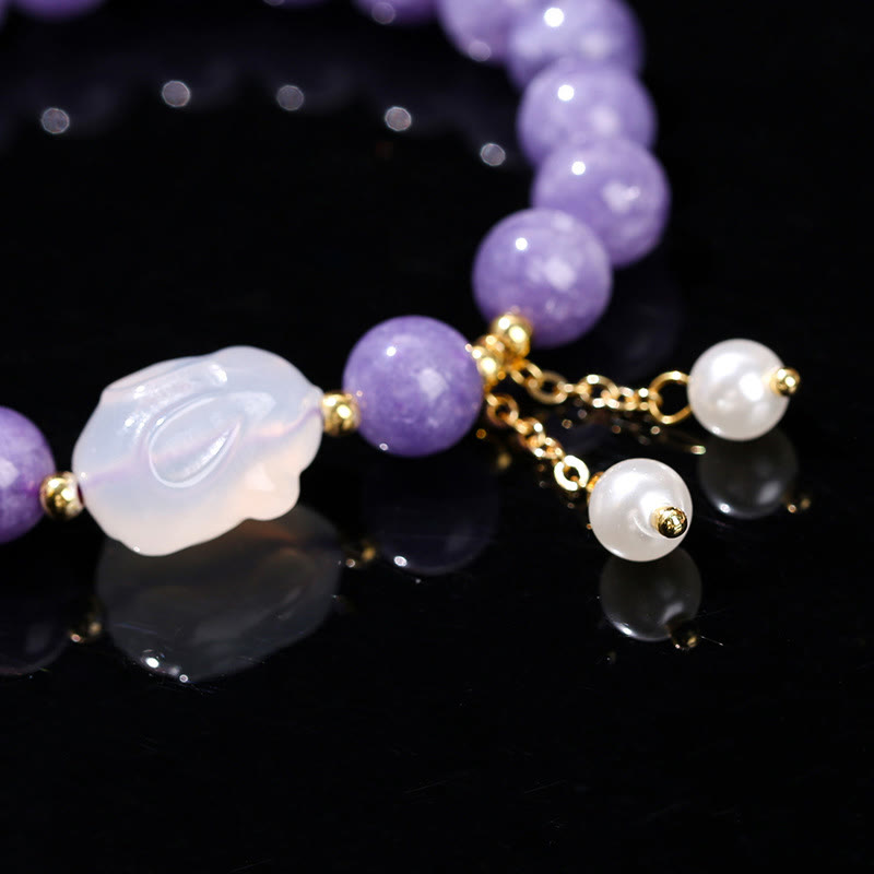 8mm Purple Chalcedony Beaded Spiritual Healing Bracelet