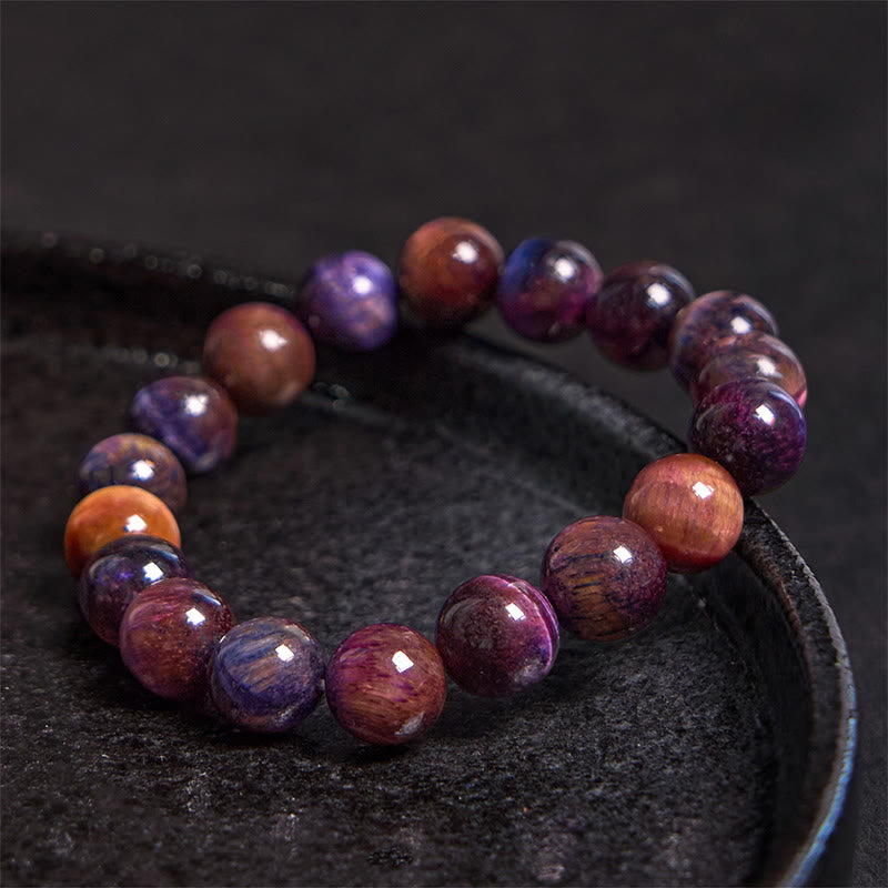 8mm Purple Tiger Eye Protection Bracelet for Strength