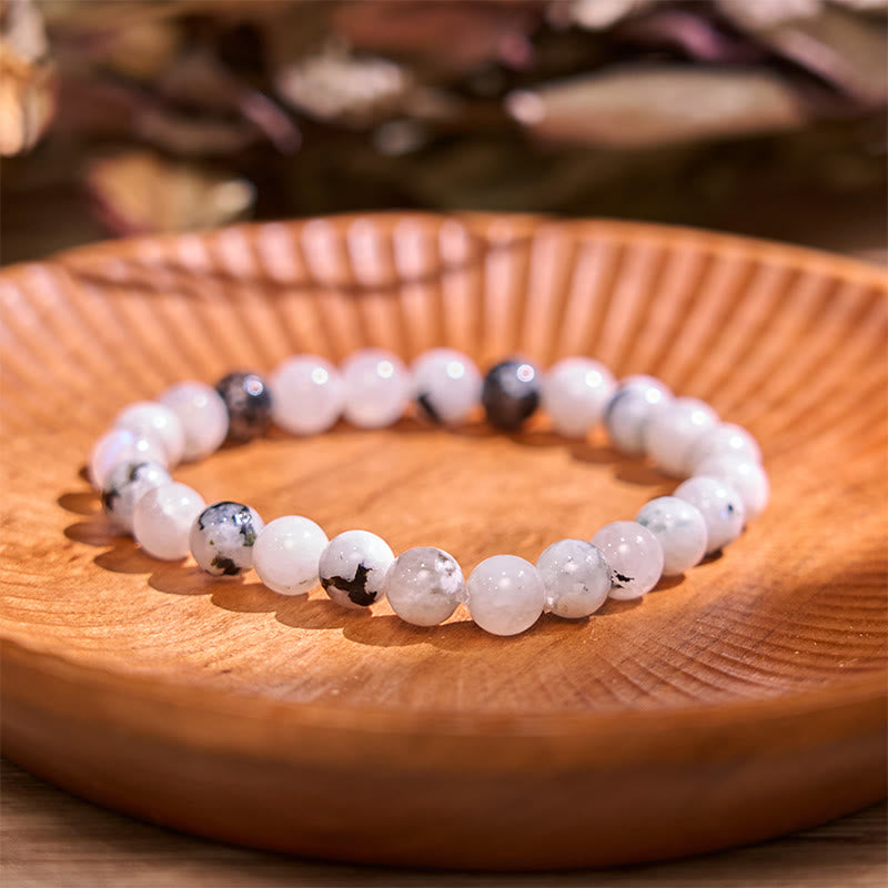 8mm Rainbow Moonstone Harmony Bracelet for Inner Confidence