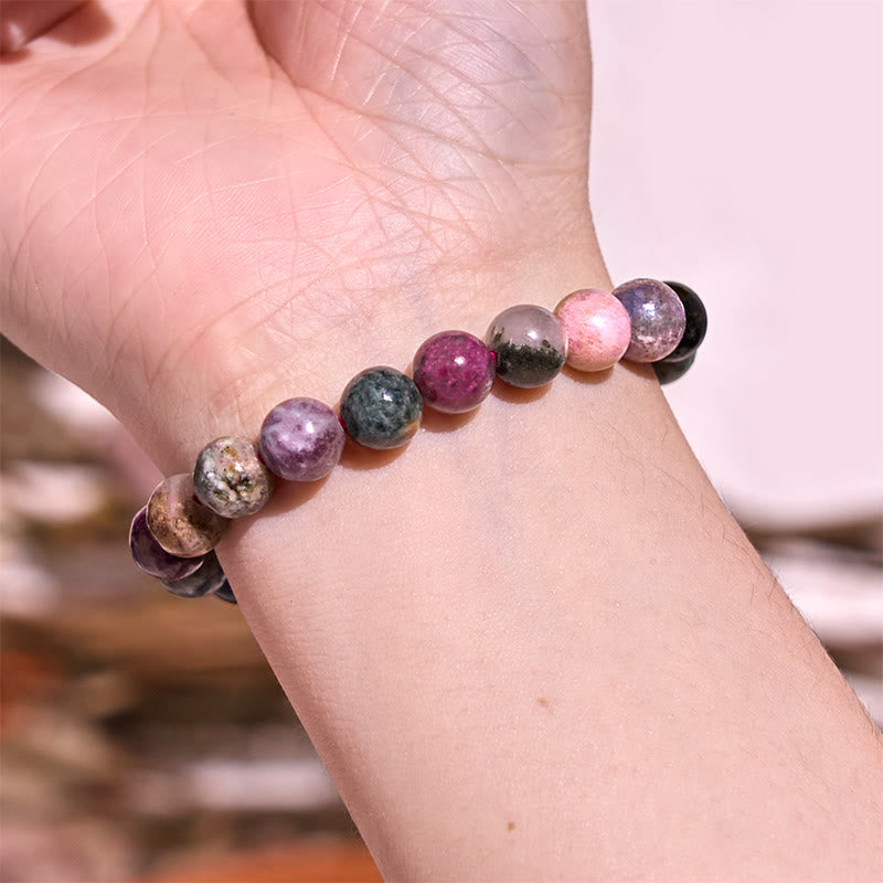 8mm Rainbow Tourmaline Positive Energy Bracelet