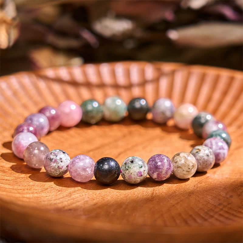 8mm Rainbow Tourmaline Positive Spiritual Bracelet