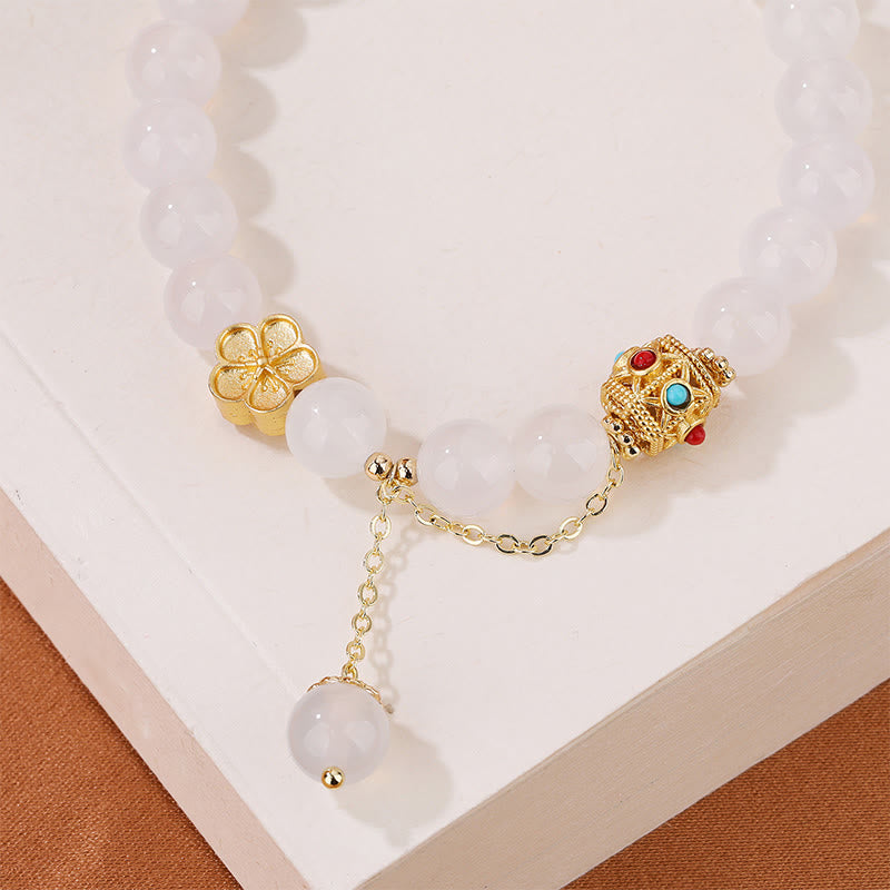 8mm Red Agate White Agate Self-Acceptance Bracelet