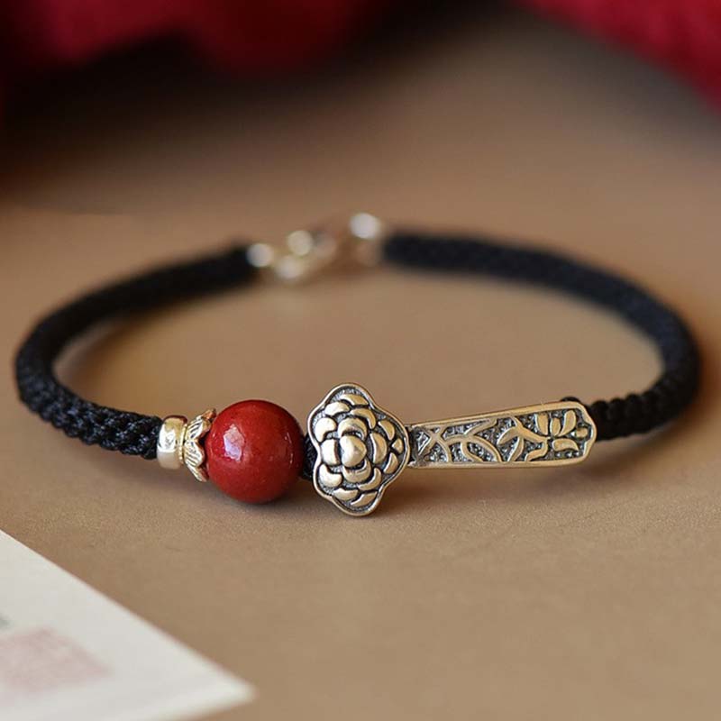 8mm Red Cinnabar Blessing String Bracelet