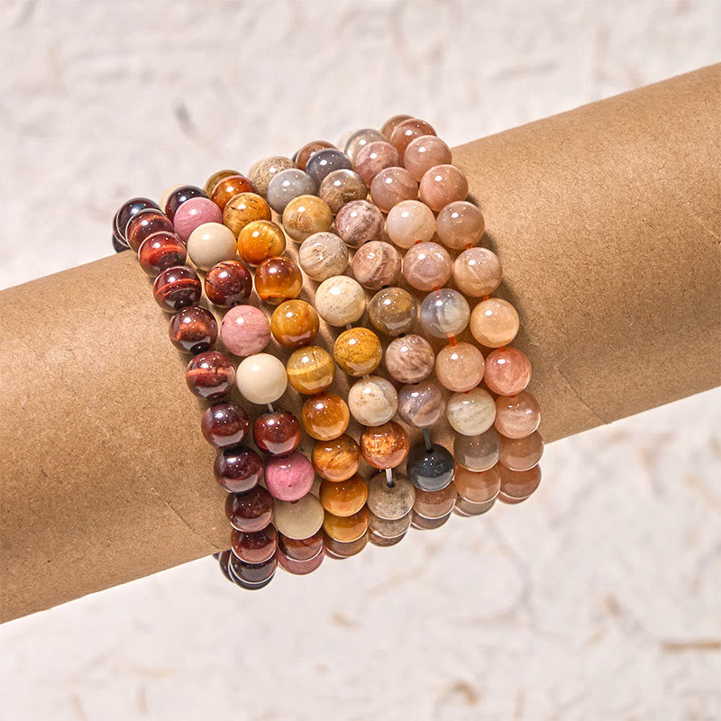 8mm Red Tiger Eye Bracelet for Creativity and Courage