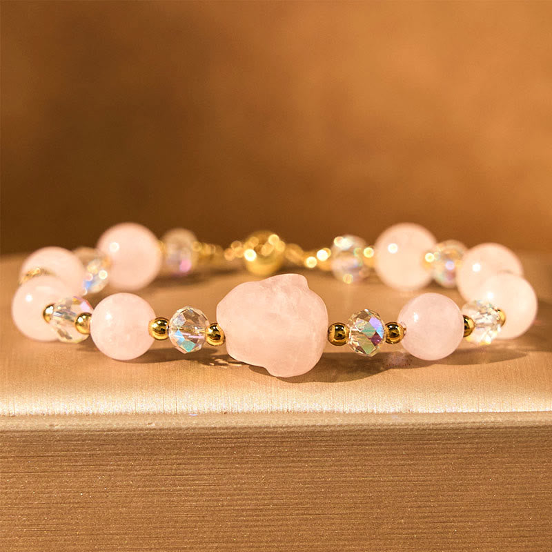 8mm Rose Quartz Healing Chain Bracelet for Self-Care